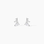 Boucles D'oreilles Puces Anya Argent Blanc Oxyde De Zirconium - Puces Femme | Marc Orian
