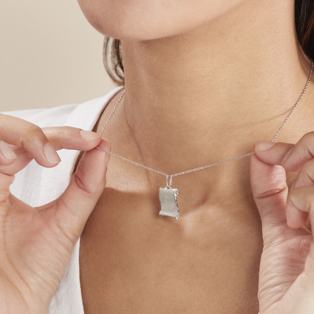 Pendentif Zodiaque Parchemin Argent Blanc - Bijoux personnalisés Famille | Marc Orian