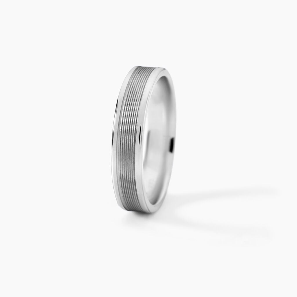 Alliance Aelyne Argent Blanc - Alliances duo Homme | Marc Orian