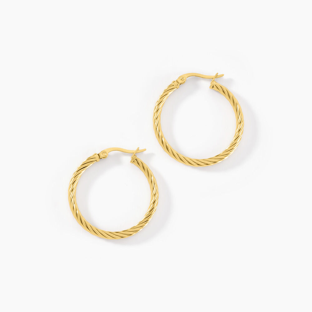 Créoles Acier Doré Pascau - Créoles Femme | Marc Orian