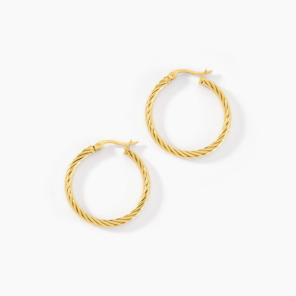 Créoles Acier Doré Pascau - Créoles Femme | Marc Orian