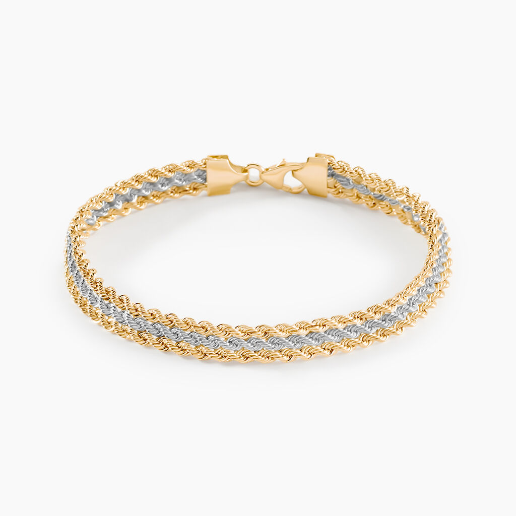 Bracelet Cordelia Maille Corde 3 Rangs Or Bicolore - Bracelets mailles Femme | Marc Orian
