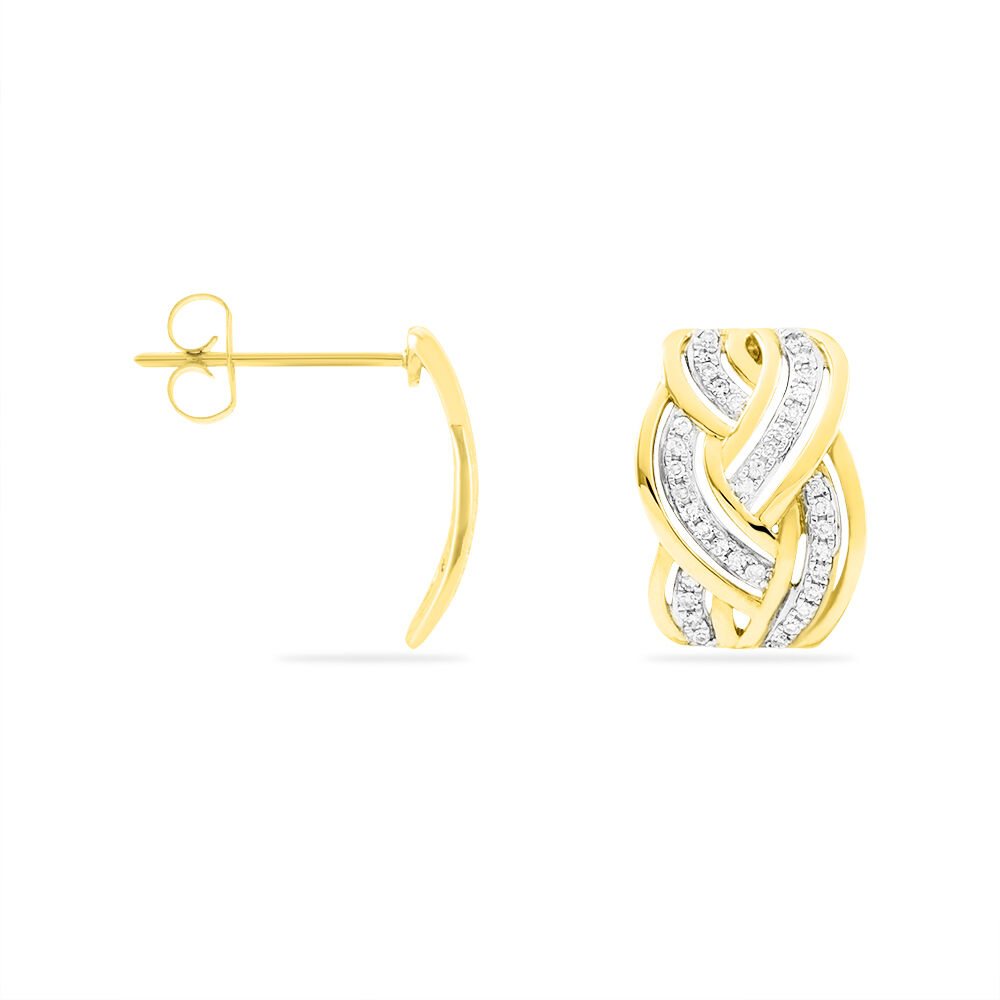 Boucles D'oreilles Puces Leopoldine Or Jaune Diamant -  Femme | Marc Orian
