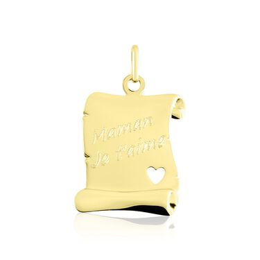 Pendentif Irenca Message Parchemin Or Jaune