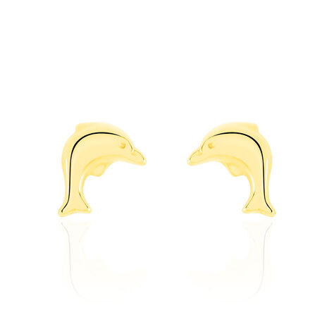 Boucles D'oreilles Puces Fulvie Dauphin Or Jaune - Clous d'oreilles Femme | Marc Orian