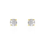 Boucles D'oreilles Puces Charlene Or Jaune Diamant Synthetique - Boucles d'oreilles mariage Femme | Marc Orian