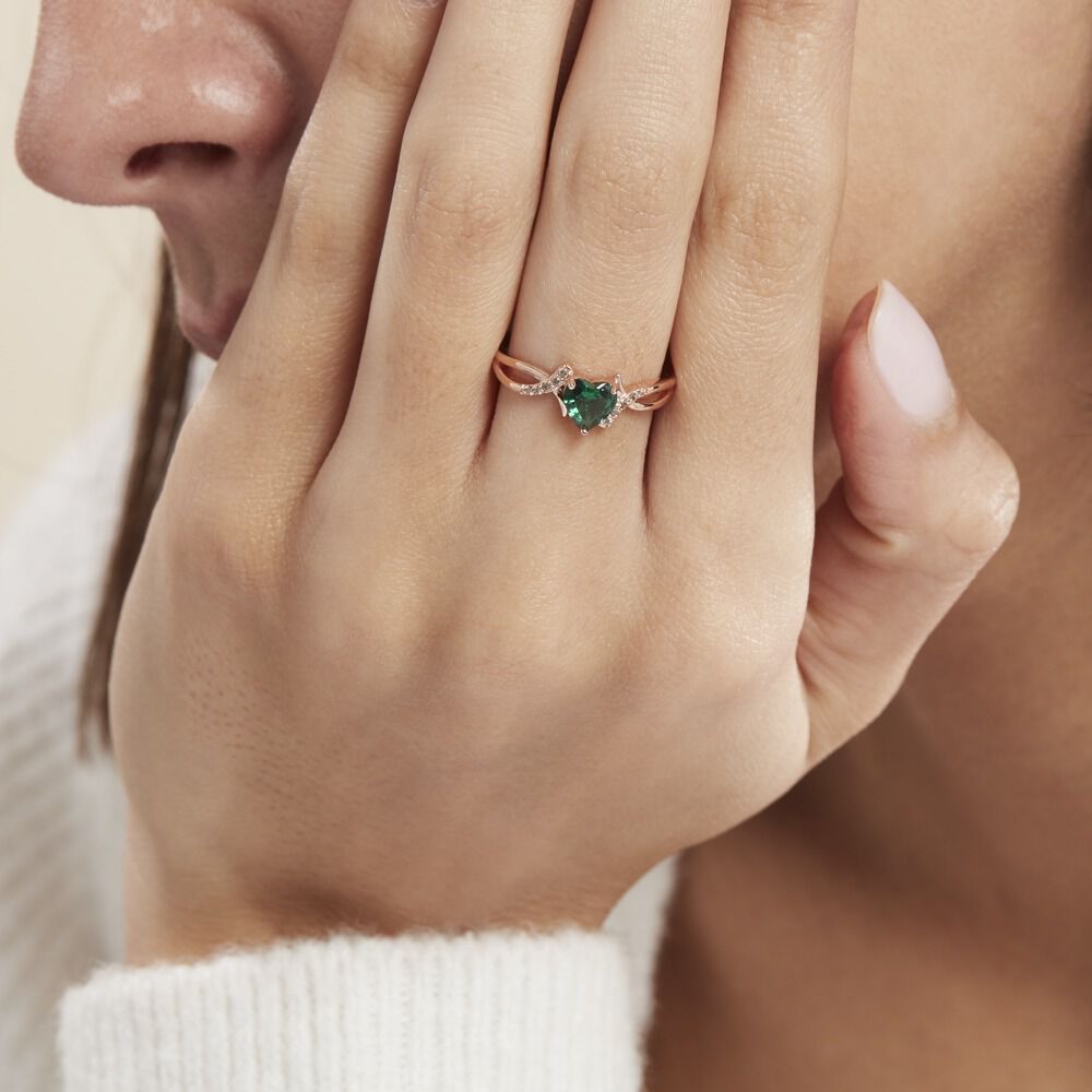Bague Argent Rose Avalon Oxyde De Zirconium - Solitaires Femme | Marc Orian