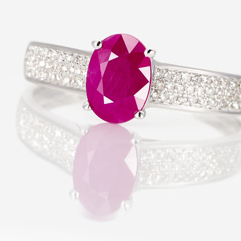 Bague Crista Or Blanc Rubis Et Diamant - Bagues vintage Femme | Marc Orian