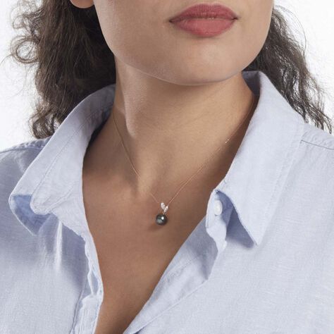 Collier Giuseppe Or Jaune Perle De Tahiti Oxyde Zirconium - Colliers Femme | Marc Orian