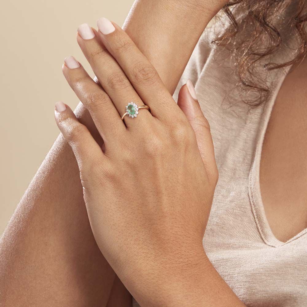 Bague Or Jaune Emeraude Diamants - Bagues vintage Femme | Marc Orian