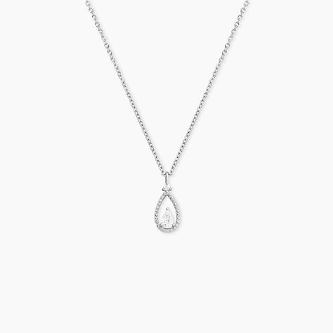 Collier Loane Argent Blanc Oxyde De Zirconium - Colliers avec pierres Femme | Marc Orian