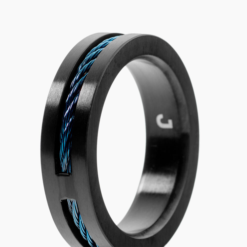 Bague M&eacute;tal Acier Noir - Bijoux fantaisie Homme | Marc Orian