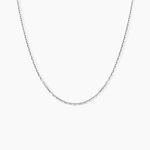 Cha&icirc;ne Igoa Maille For&ccedil;at Diamantee Or Blanc - Chaines Famille | Marc Orian