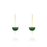 Boucles D'oreilles Pendantes Florica Or Jaune Malachite - Pendantes Femme | Marc Orian
