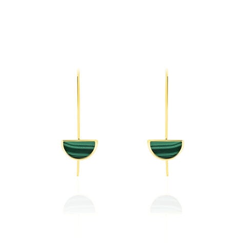 Boucles D'oreilles Pendantes Florica Or Jaune Malachite - Pendantes Femme | Marc Orian