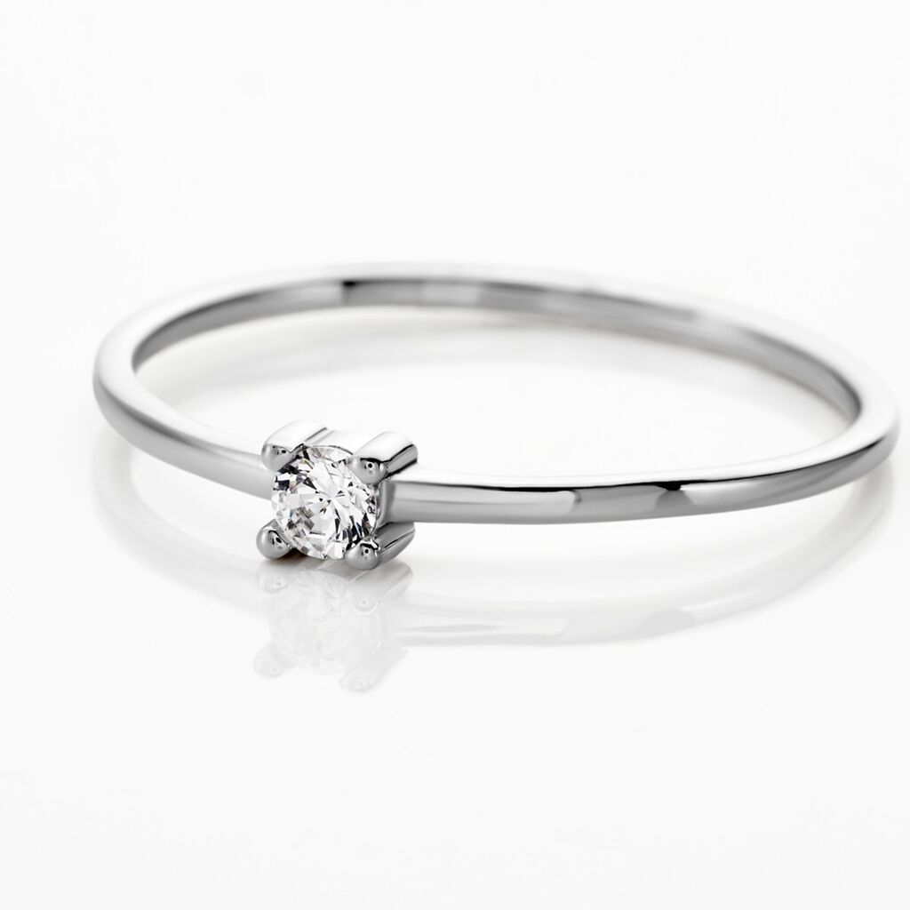 Bague Solitaire Etan Argent Blanc Oxyde De Zirconium - Bagues Solitaire Femme | Marc Orian