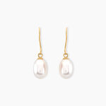 Boucles D'oreilles Pendantes Baroque Or Jaune Perle De Culture - Boucles d'oreilles mariage Femme | Marc Orian