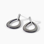 Boucles D'oreilles Pendantes Nelly Argent Blanc C&eacute;ramique Et Oxyde - Pendantes Femme | Marc Orian