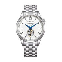 cadran argenté fond blanc bracelet acier argenté