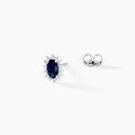 Boucles D'Oreilles Puces Liz Argent Blanc Pierre De Synthese Oxyde De Zirconium - Puces Femme | Marc Orian