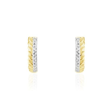 Demi Cr&eacute;oles Or Jaune Adah Diamants - Cr&eacute;oles Femme | Marc Orian