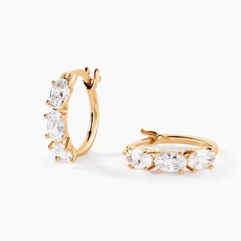 Cr&eacute;oles Cassi Plaqu&eacute; Or Jaune Oxyde De Zirconium - Cr&eacute;oles Femme | Marc Orian
