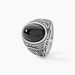 Chevaliere Zayn Acier Inoxydable Blanc Verre - Bijoux fantaisie Homme | Marc Orian