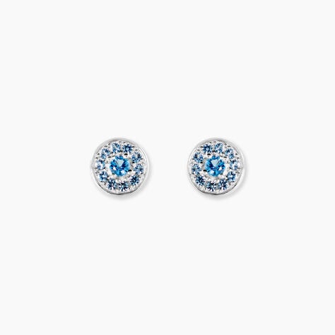 Boucles D'oreilles Puces Auxana Argent Blanc Oxyde De Zirconium - Puces Femme | Marc Orian