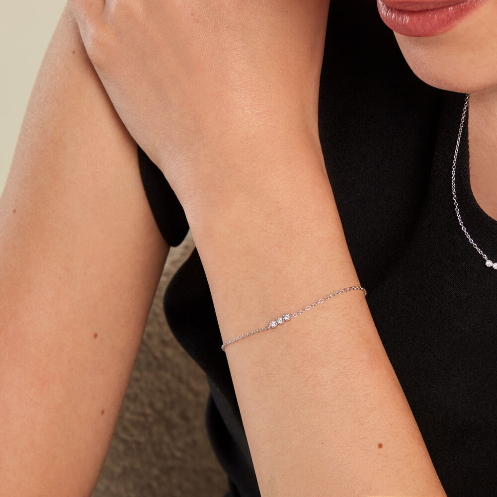 Bracelet Janys Argent Blanc Oxyde De Zirconium - Bracelets chaînes Femme | Marc Orian