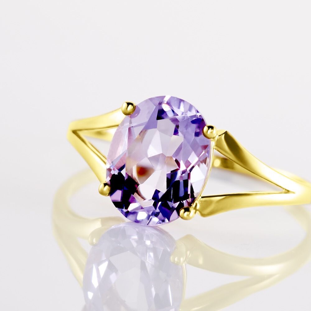 Bague Elfrieda Or Jaune Am&eacute;thyste - Bagues pierres fines Femme | Marc Orian