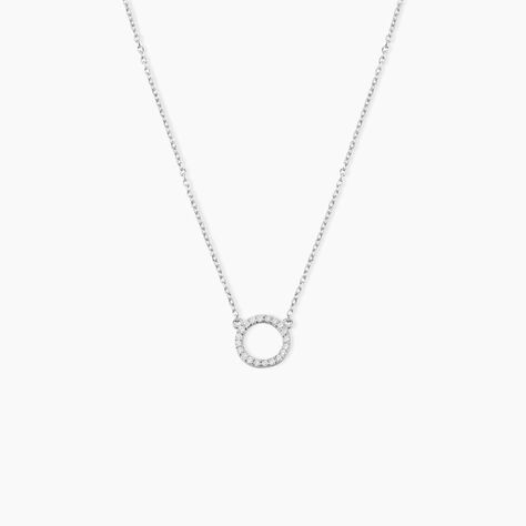 Collier Lim Or Blanc Oxyde De Zirconium - Colliers avec pierres Femme | Marc Orian