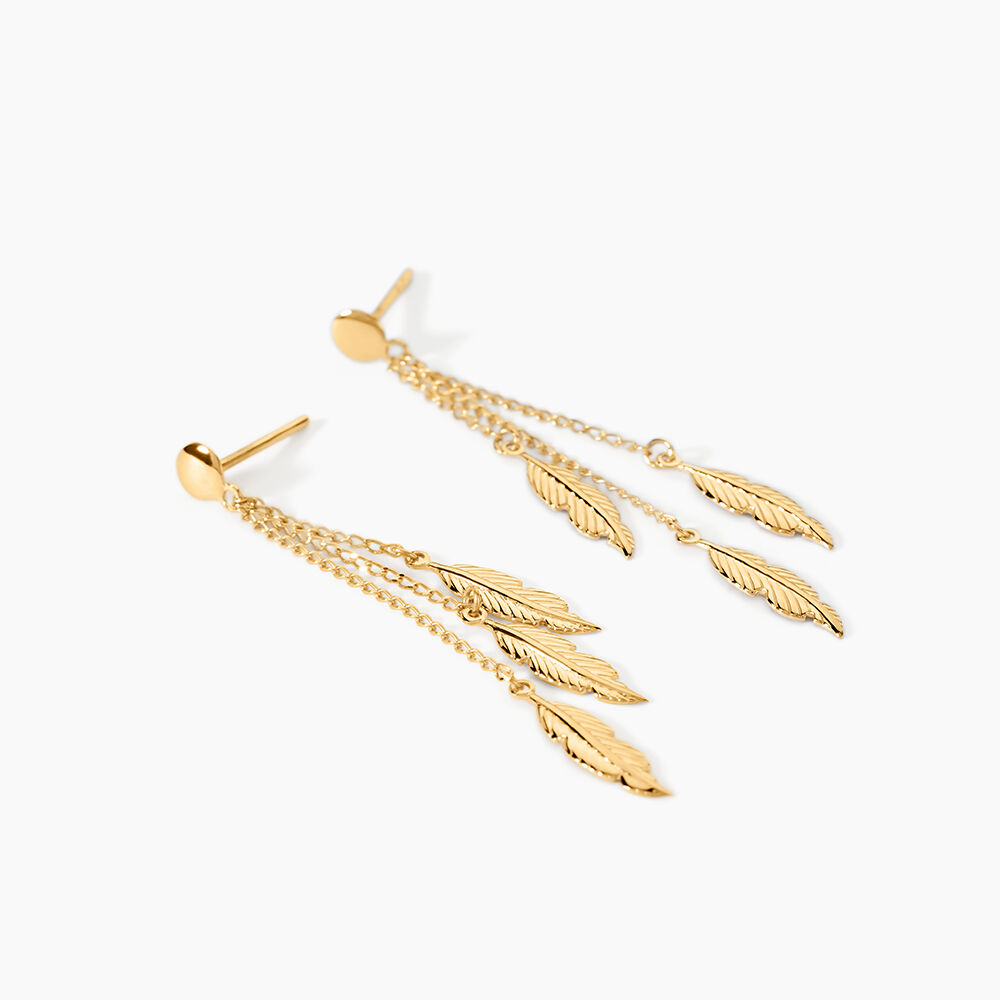 Boucles D'oreilles Pendantes Leeann Or Jaune - Pendantes Femme | Marc Orian