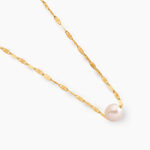 Collier Fliep Argent Dor&eacute; A L'Or 750/1000 Perle De Culture - Colliers avec pierres Femme | Marc Orian