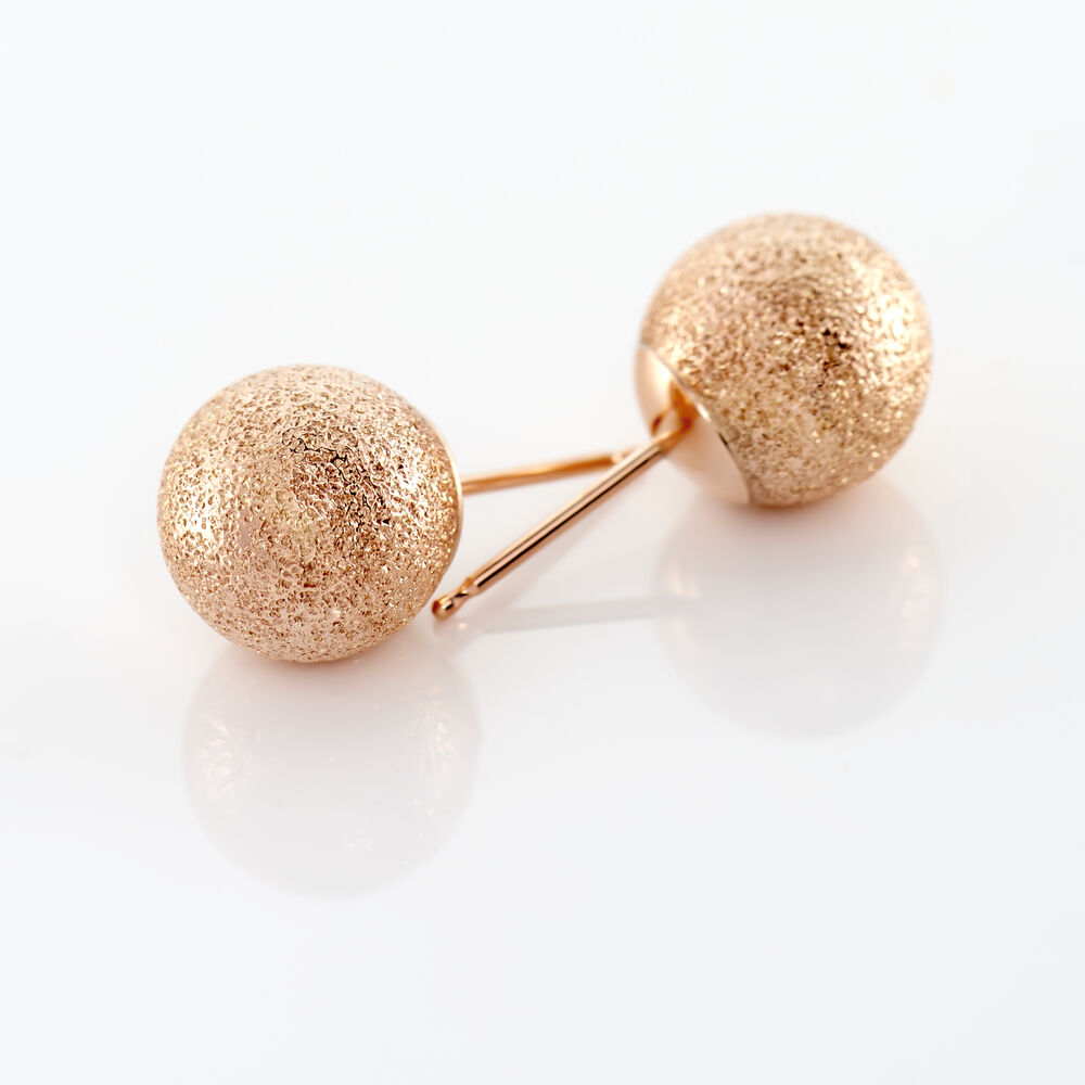 Boucles D'oreilles Puces Fidelia Boule Sablee Or Rose - Puces Femme | Marc Orian