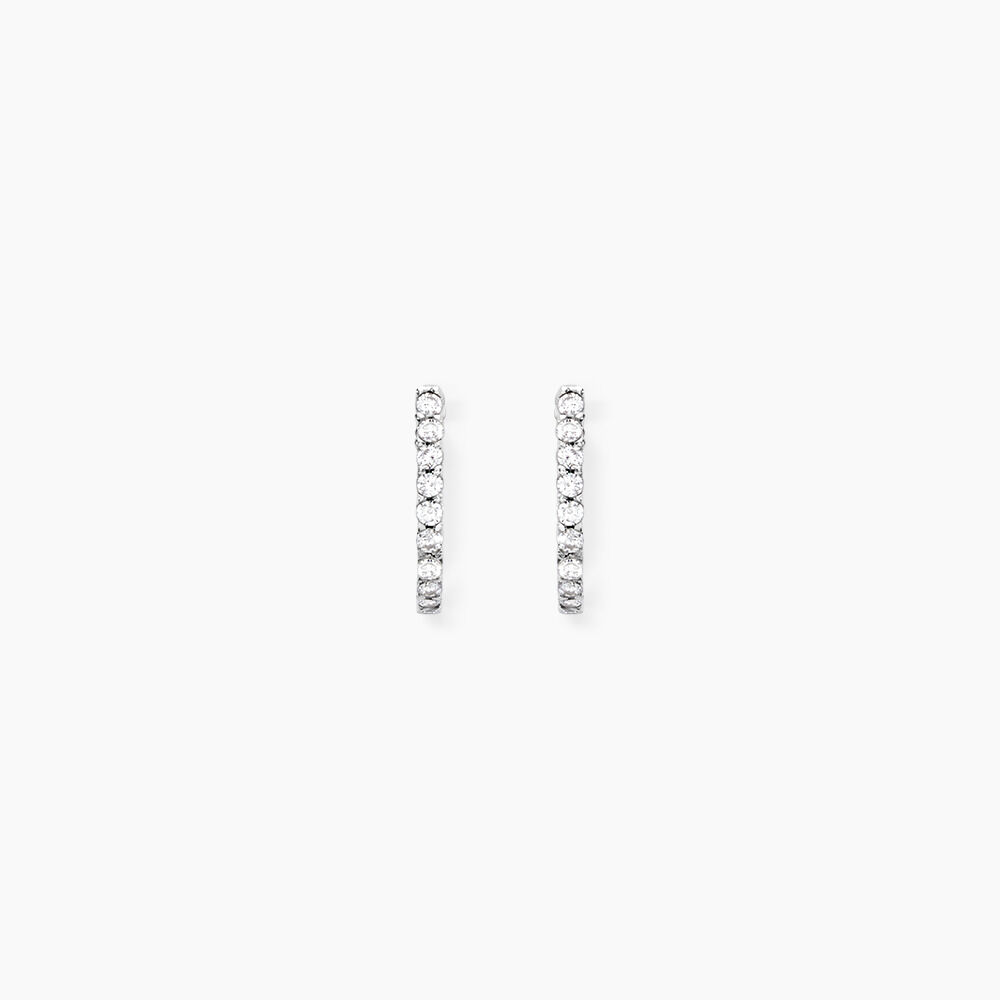 Boucles D'oreilles Puces Jayne Argent Blanc Oxyde De Zirconium - Puces Femme | Marc Orian