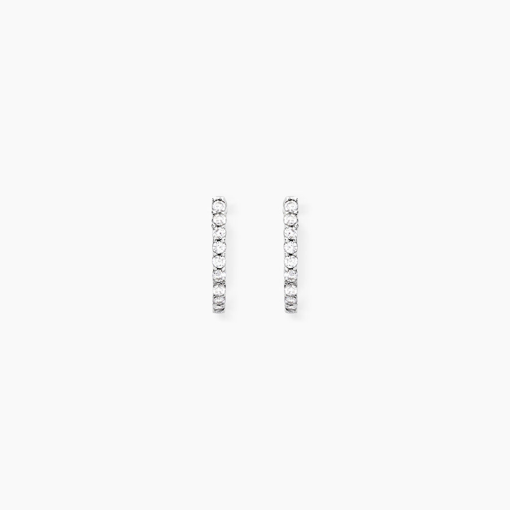 Boucles D'oreilles Puces Jayne Argent Blanc Oxyde De Zirconium - Puces Femme | Marc Orian