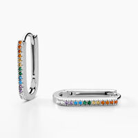 Créoles Lutetia Argent Blanc Oxyde De Zirconium