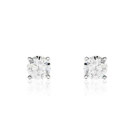 Boucles D'oreilles Puces Victoria Or Blanc Diamant - Clous d'oreilles Famille | Marc Orian