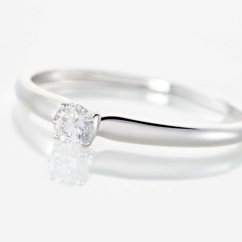 Bague Solitaire Flora Or Blanc Diamant - Solitaires Femme | Marc Orian