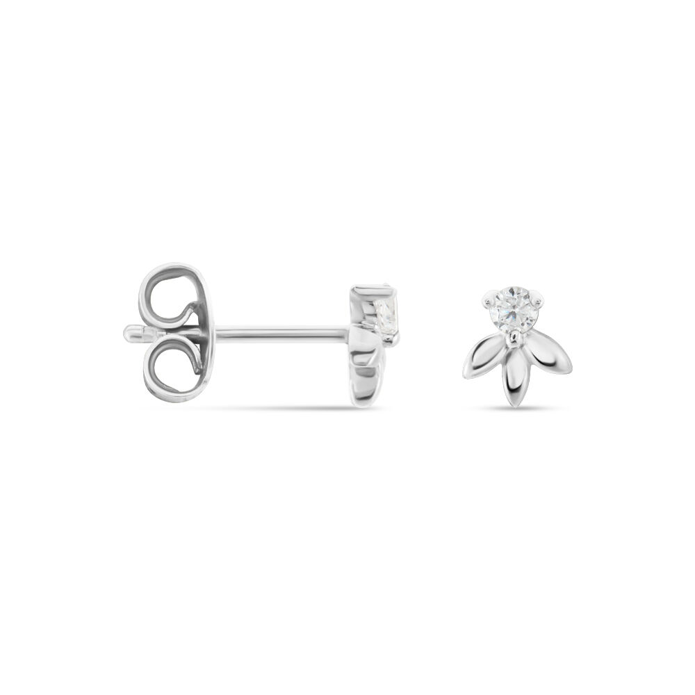 Boucles D'oreilles Puces Argent Blanc Braxton Oxydes De Zirconium - Puces Femme | Marc Orian