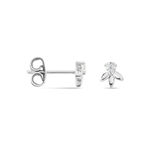 Boucles D'oreilles Puces Argent Blanc Braxton Oxydes De Zirconium - Puces Femme | Marc Orian