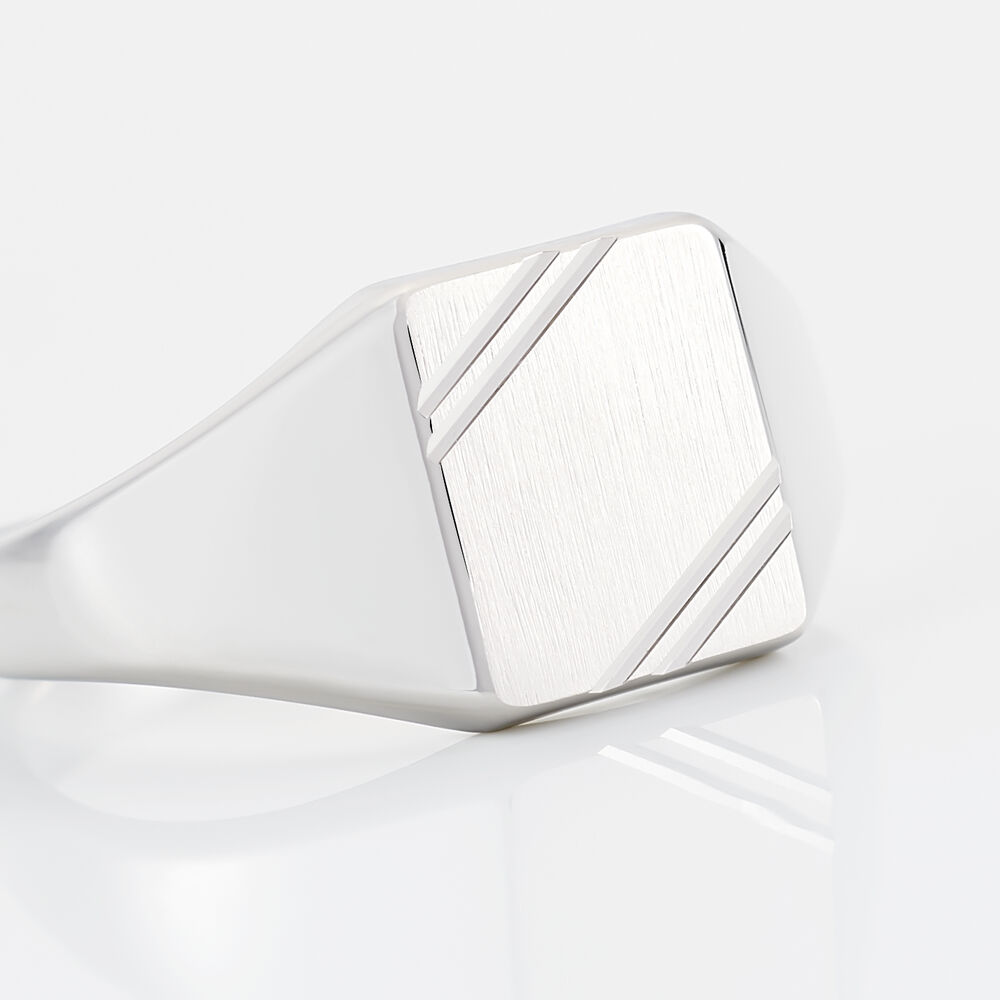 Chevalière Daniel Argent Blanc - Bijoux personnalisés Homme | Marc Orian