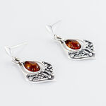 Boucles D'oreilles Pendantes Doralyn Argent Blanc Ambre - Pendantes Femme | Marc Orian