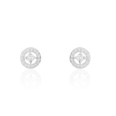 Boucles D'oreilles Puces Nour-imen Or Blanc Diamant - Clous d'oreilles Femme | Marc Orian