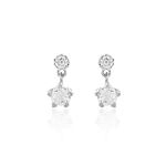 Boucles D'oreilles Puces Tibby Argent Blanc Oxyde De Zirconium - Puces Femme | Marc Orian