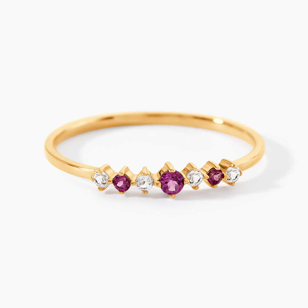 Bague Libbie Or Jaune Rhodolite Oxyde De Zirconium - Bagues avec pierre Femme | Marc Orian
