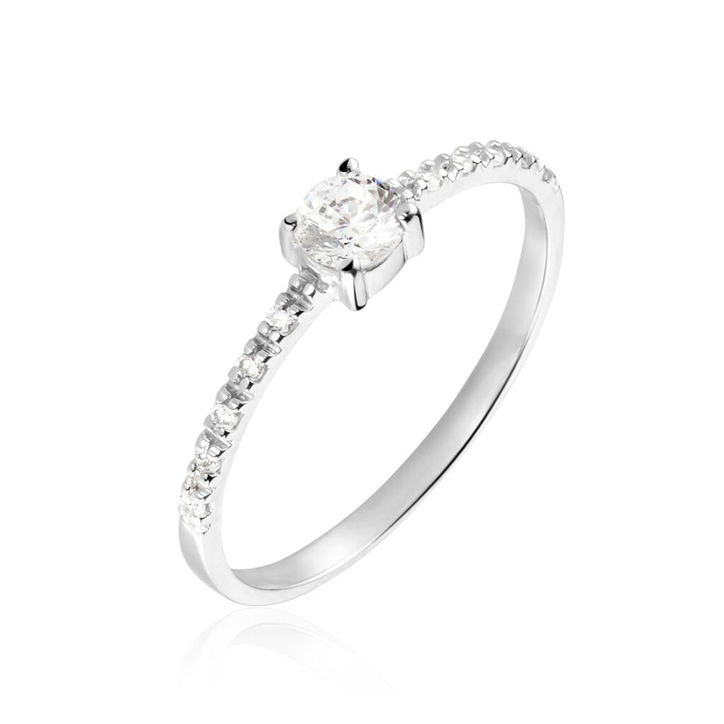 Bague Solitaire Servana Or Blanc Oxyde De Zirconium - Bagues Solitaire Femme | Marc Orian
