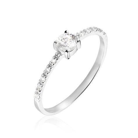 Bague Solitaire Servana Or Blanc Oxyde De Zirconium - Bagues Solitaire Femme | Marc Orian