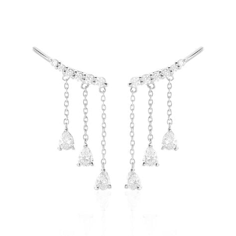 Boucles D'oreilles Pendantes Rilla Argent Blanc Oxyde De Zirconium - Pendantes Femme | Marc Orian