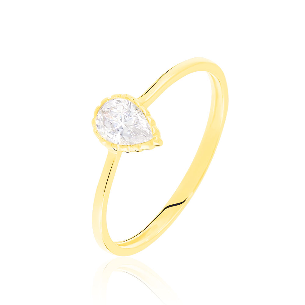 Bague Solitaire Kadidja Or Jaune Oxyde De Zirconium - Solitaires Femme | Marc Orian